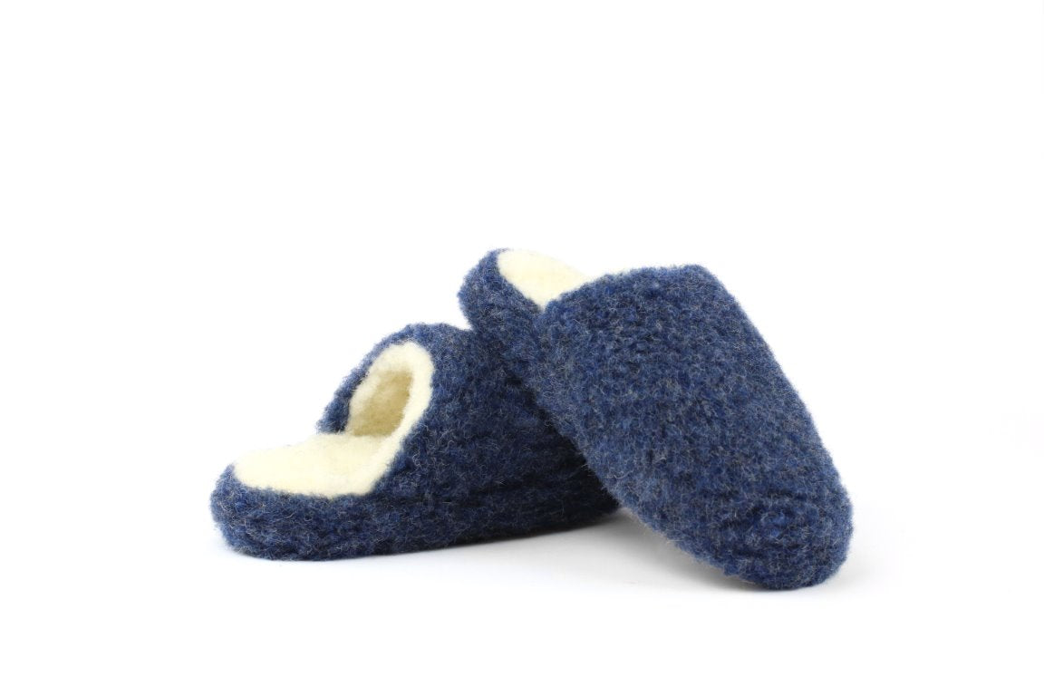 Yoko Wool - Mule slipper basic | pantoffel van schapenwol Dark blue