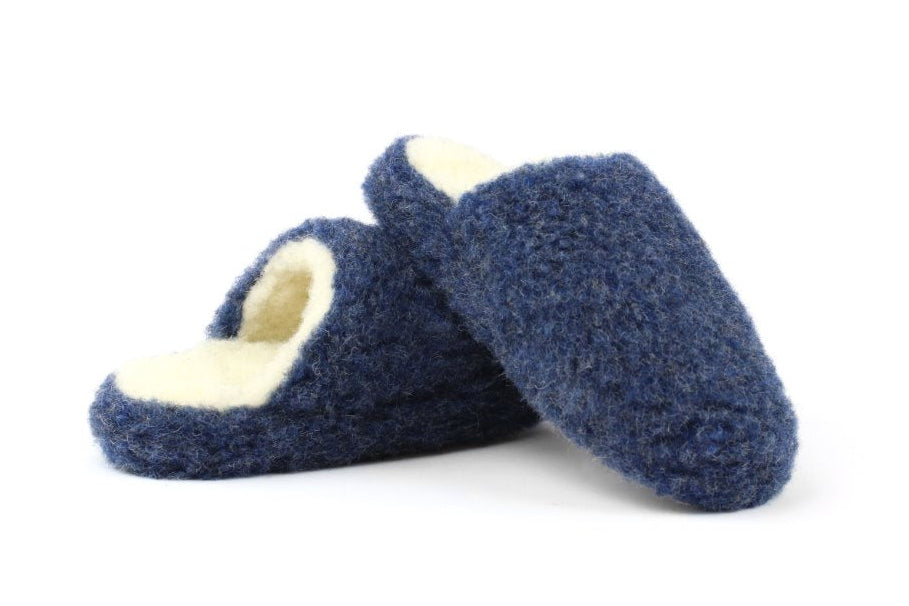 Yoko Wool - Mule slipper basic | pantoffel van schapenwol Dark blue