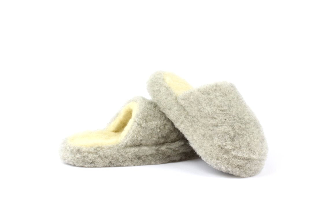 Yoko Wool - Mule slipper basic | pantoffel van schapenwol Light grey