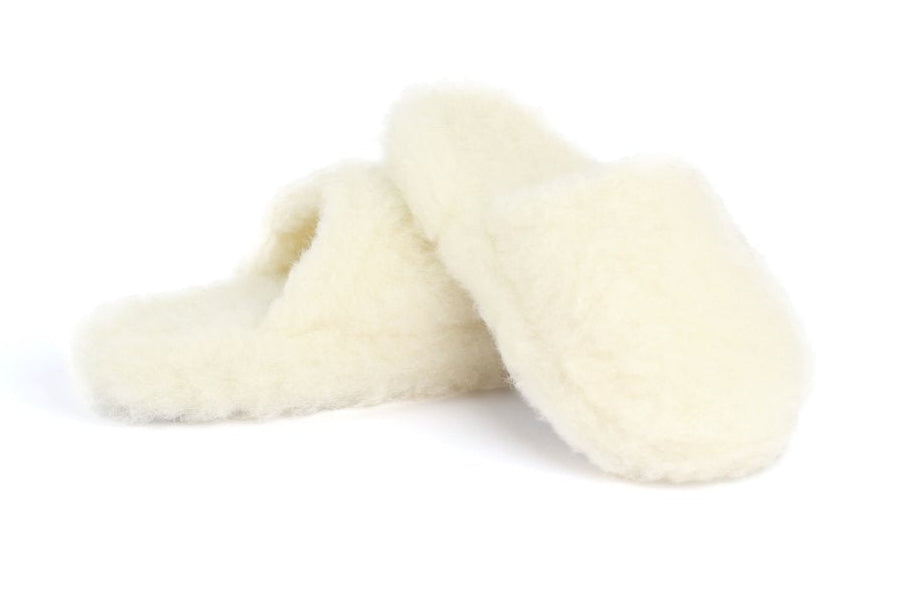 Yoko Wool - Mule slipper basic | pantoffel van schapenwol White