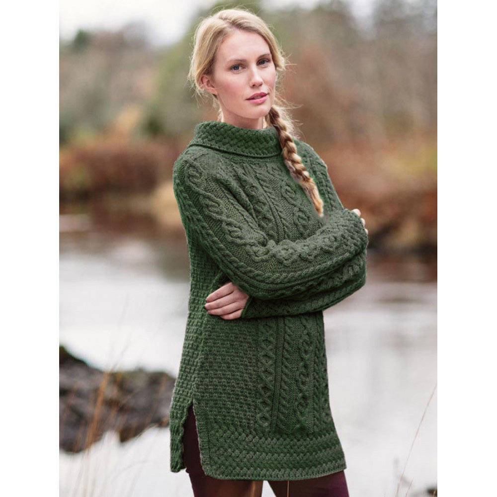 Aran Woolen Mills - A191| wool ladies sweater with turtleneck