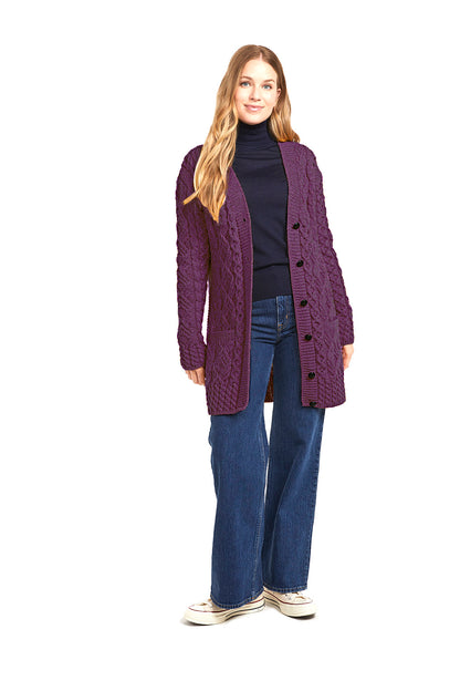 Aran Woolen Mills - B243 | women's wool cardigan with buttons