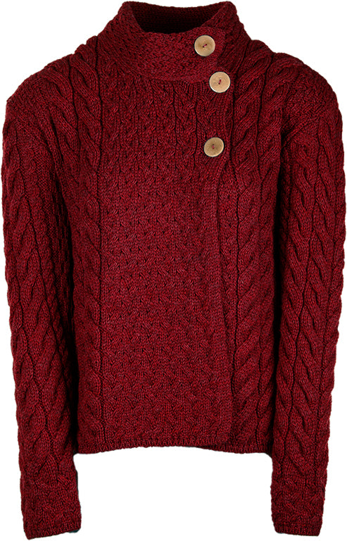 Aran Woolen Mills - B840 | women's sweater merino wool with buttons