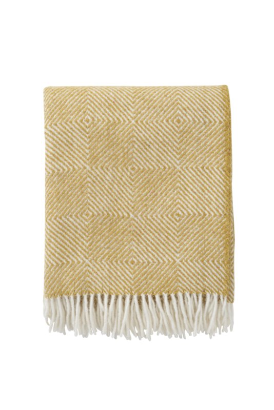 Klippan - Gooseye | plaid van gerecyclede wol Yellow 130x200 cm.