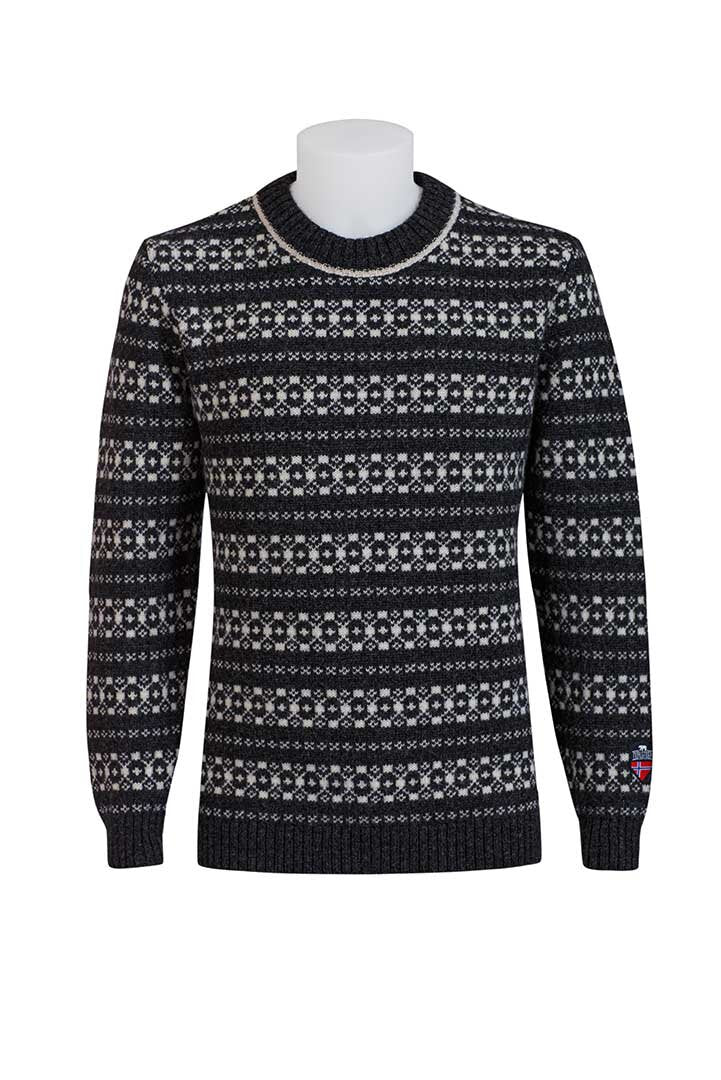 Norlender - Hitra | Noorse wollen trui Charcoal white