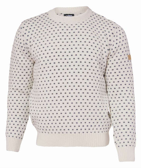 Ivanhoe Knitted in Sweden - Sverre crewneck | gebreide wollen herentrui Off white