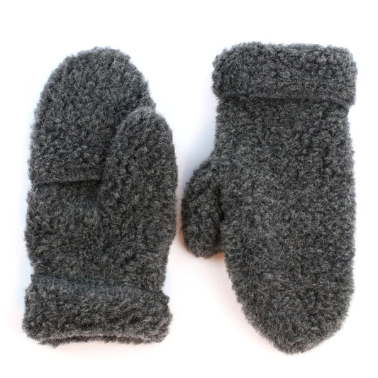 Yoko Wool - Freeze mittens hooded | wanten van schapenwol Graphit