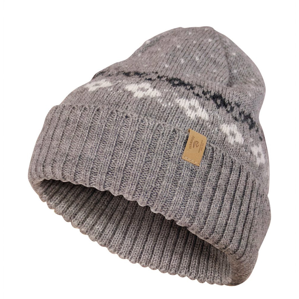 Ivanhoe Knitted in Sweden - Sire hat | wollen muts Grey marl