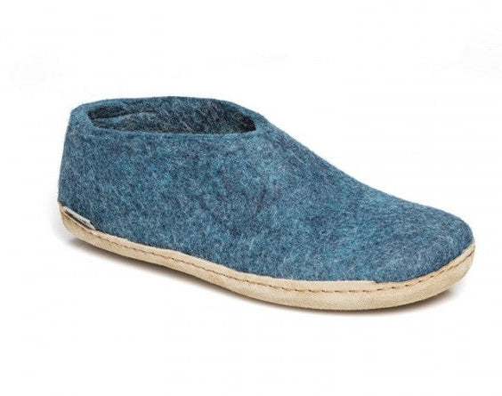 Glerups | schoen met leren zool - petrol
